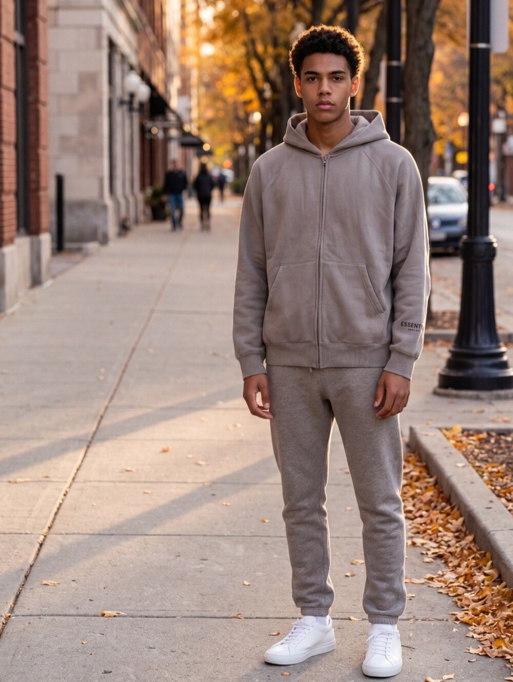 Fear Of God Essential Brown Classic Zip-Up Hoodie Size L - Picture 10 of 10